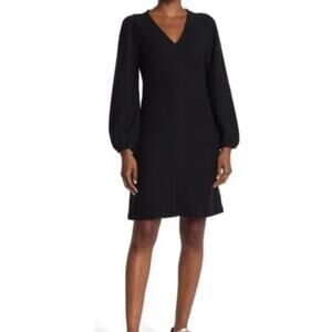 Madewell Textured & Thread balloon sleeves Mini length mini dress black